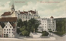 Schloss Sigmaringen mit dem Karl-Anton-Denkmal (Quelle: Wikimedia)