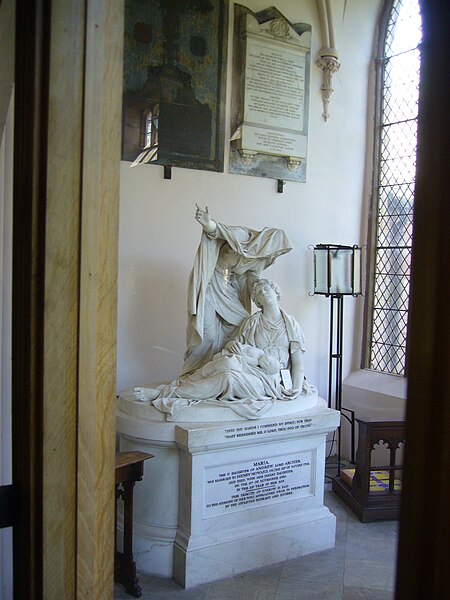 Faith in Wetheral Parish Church, Cumbria. Commissioned by Henry Howard after the death of his wife Maria in 1788.