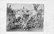 These Flowering Sunday grave decorations were photographed in South Wales c. 1907 Flowering Sunday grave decorations in South Wales circa 1907 (first postcard).jpg