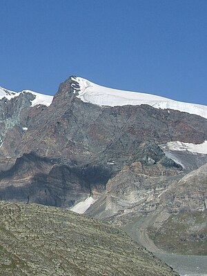 Fluchthorn and Schwarzberg Glacier from the east, from the Ofental