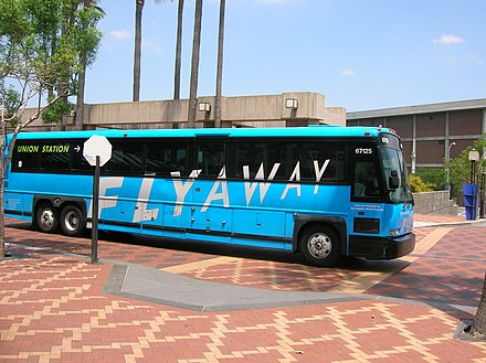 A FlyAway airport bus in Los Angeles