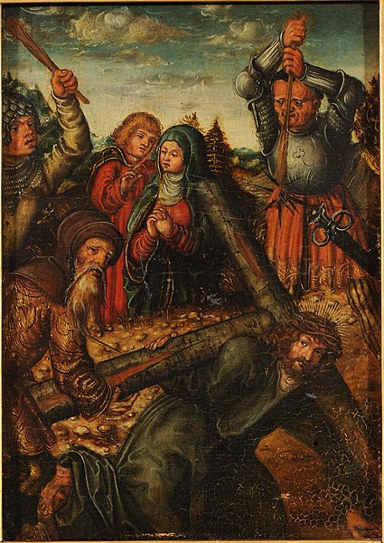 File:Follower of Lucas Cranach (I) - Christ falls on the way to Calvary.jpg