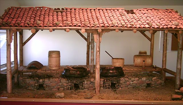 Model of Basque whale oil melting factory at Red Bay