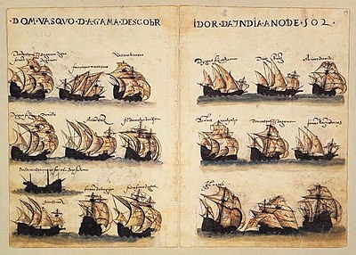 4th Armada of 1502 (from Livro de Lisuarte de Abreu) Gama armada of 1502 (Livro de Lisuarte de Abreu).jpg