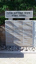 לוח זיכרון לזכר הנעדרים שנמצאו והובאו לקבורה בגן הנעדרים, בית הקברות הצבאי, הר הרצל