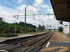 Gare de Saint-AmourLes voies en direction de Dijon.