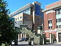 A view of the gatehouse at Stevens Institute of Technology.