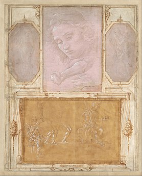 Giorgio Vasari, a pàgina do seu "Lìbro de' Diségni", con diségni de Feipìn Lippi, Sandro Botticelli e Raffaellino del Garbo