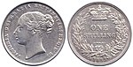 Shilling 1853, Viktoria. Silver.