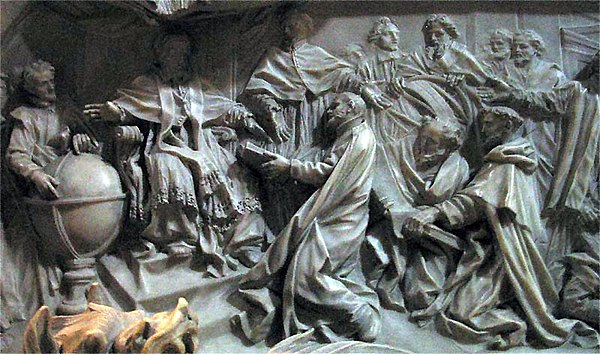 Detail of the tomb of Pope Gregory XIII celebrating the introduction of the Gregorian calendar.