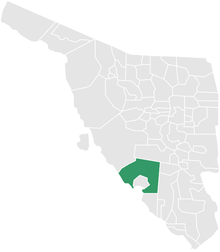 Map of the municipality in Sonora