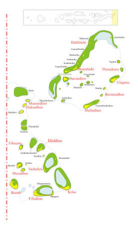 Karte mit dem Atoll im Nordwesten