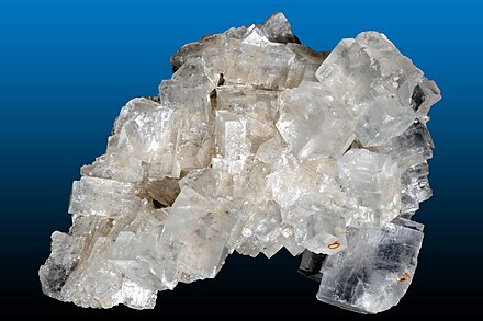 Halite (rock salt) from the Wieliczka salt mine, Małopolskie, Poland