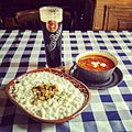 Image 16Halušky with bryndza cheese, kapustnica soup and Zlatý Bažant dark beer—examples of Slovak cuisine (from Culture of Slovakia)