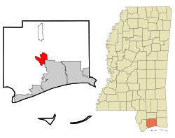 Lokasi Lyman, Mississippi