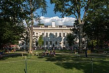 Between 2014 and 2019, Harvard University accepted legacy students at a rate of 33%--more than five times the percentage of Harvard University's 6% overall acceptance rate in the same period. Harvard Yard im Sommer.jpg