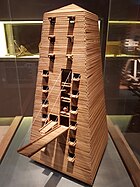 The Helepolis was the largest of the siege towers. Helepolis siege tower, 4th century BC, Greece (model).jpg