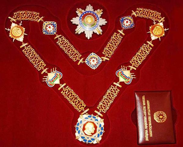 Star,medal and certificate of Heydar Aliyev Order