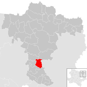 Lage der Gemeinde Hochleithen im Bezirk Mistelbach (anklickbare Karte)