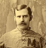 Horace Greely Prettyman played football at Michigan from 1882 to 1890. Horace Prettyman (1890).jpg