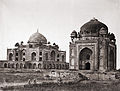 Humayun's Tomb, with the Barber's Tomb in the foreground, Delhi, 1858 photograph.