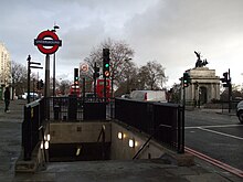 Hyde Park Corner stn northwest entrance.JPG