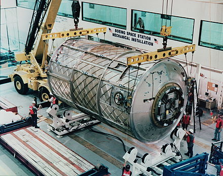 The cancelled Habitation module under construction at Michoud in 1997