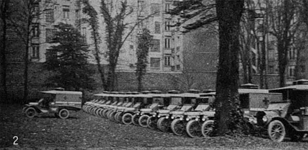 21 ambulances in the yard at 21 Rue Raynouard in Paris