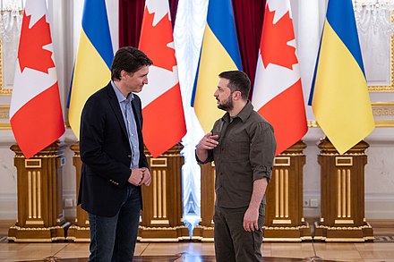 Amid the Ukraine war, Canadian Prime Minister Justin Trudeau visited Kyiv and met President Volodymyr Zelenskyy on May 8, 2022