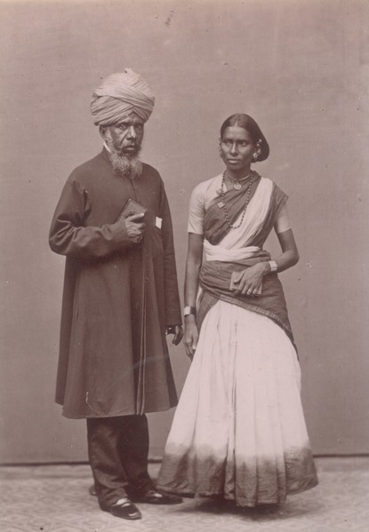 File:KITLV - 103786 - Indian couple in Singapore - circa 1890.tif