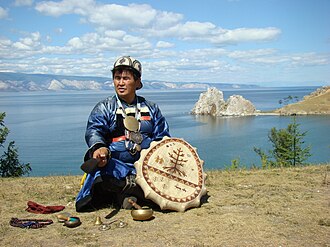 Buryat shaman wearing a toli
hanging from his neck; Olkhon Island, Russia Khagdaev1.JPG