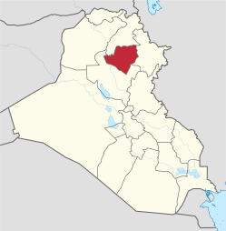 Provinsen Kirkuks beliggenhed i Irak