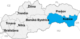 Region de Košice - Localizazion