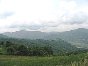 Todocco. Veduta della Valle dell'Uzzone dalle Sjure (Case Mozzi).