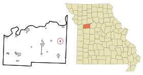 Lafayette County Missouri Incorporated and Unincorporated areas Alma Highlighted.svg
