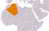 Location map for Algeria and Lebanon.