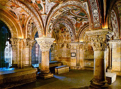 Painted ceiling of a Spanish crypt