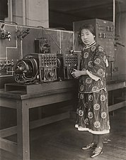 Li Fu Lee at the Massachusetts Institute of Technology's radio experiment station, 1925 (MIT Museum) - Restoration.jpg