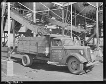 Coal loading Loading coal into rancher's truck at the mine. Boulder Valley Coal Company, Centennial Mine, Louisville, Boulder... - NARA - 540459.jpg