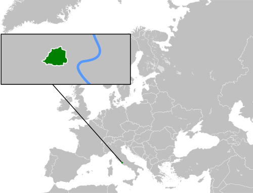 梵蒂冈的位置（绿色） 欧洲（深灰色）  —  [图例放大]