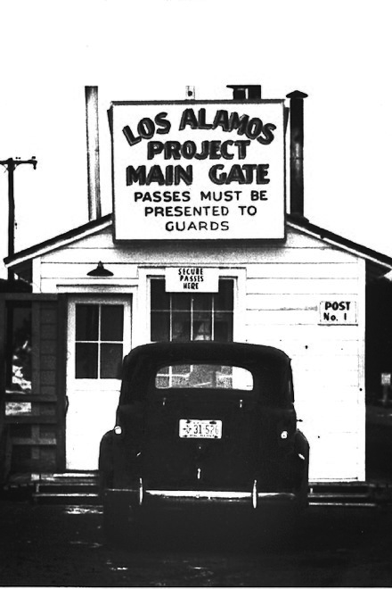 The entrance to Los Alamos was guarded at the Main Gate during the Manhattan Project.