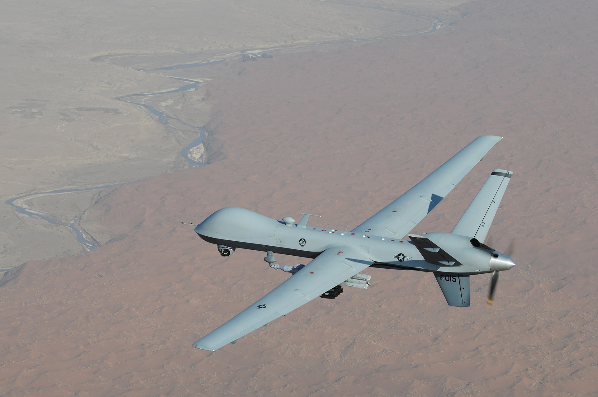 MQ-9 Reaper во время боевого вылета в Афганистане, 2008 год.