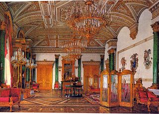 <span class="mw-page-title-main">Malachite Room of the Winter Palace</span> Room of the Winter Palace, St Petersburg