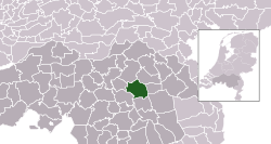 Highlighted position of Veghel in a municipal map of North Brabant