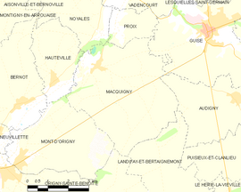 Mapa obce Macquigny