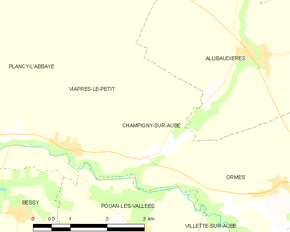 Poziția localității Champigny-sur-Aube