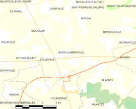 Mapa obce Boissy-Lamberville