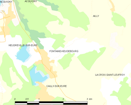 Mapa obce Fontaine-Heudebourg