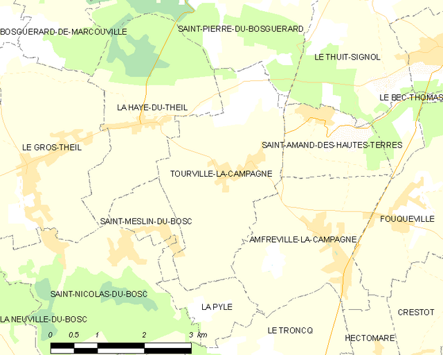 Poziția localității Tourville-la-Campagne