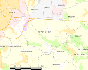 Poziția localității Le Vieil-Évreux